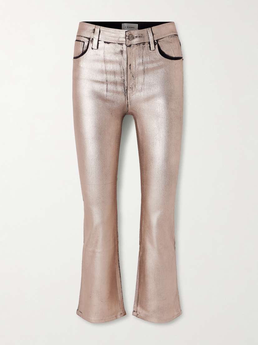 Frame The Reboot Mid-rise Bootcut Metallic Jeans