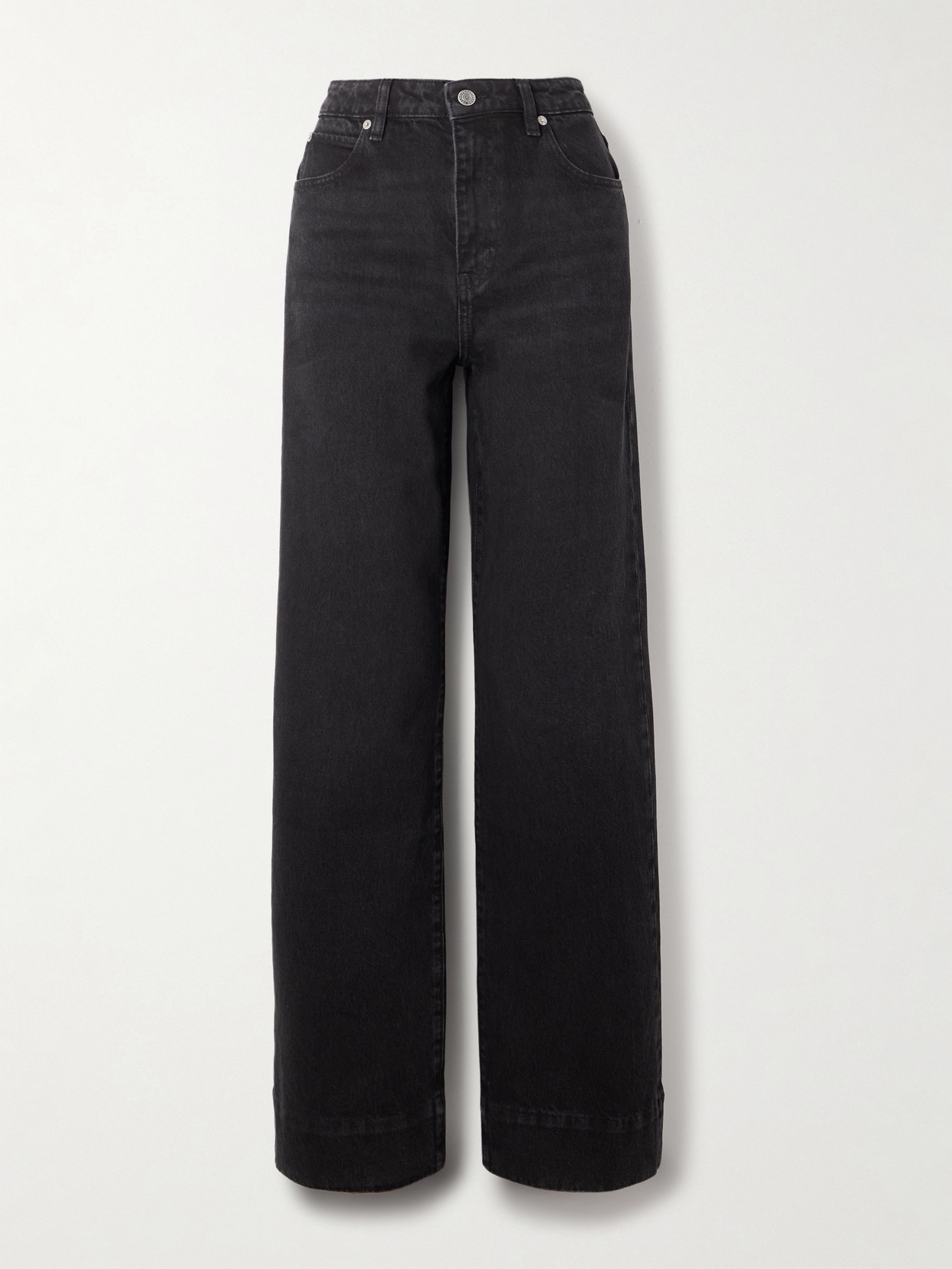 Frame The Streamline High-rise Straight-leg Jeans In Black