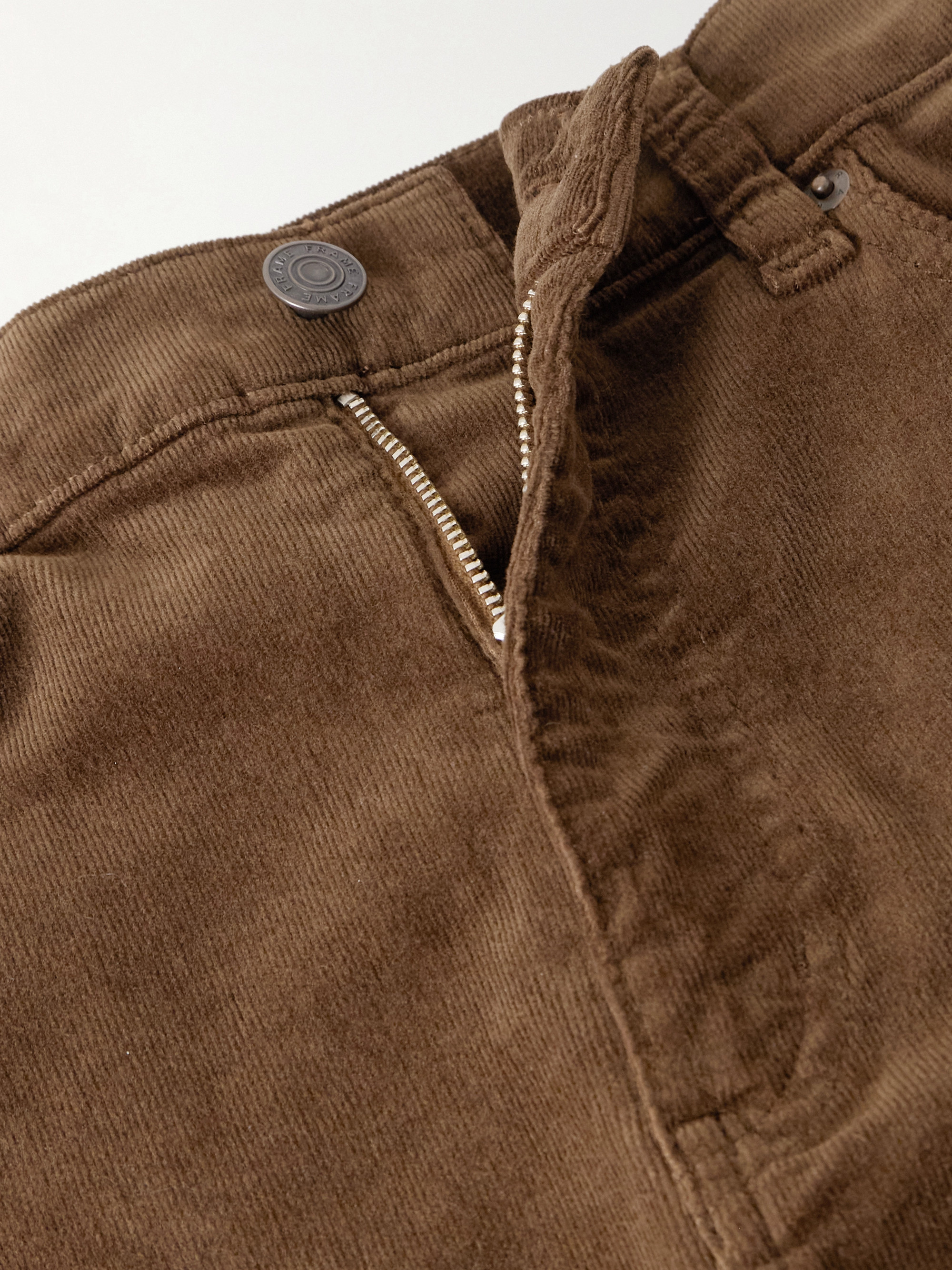 FRAME Le Sleek Straight Corduroy mid-rise jeans