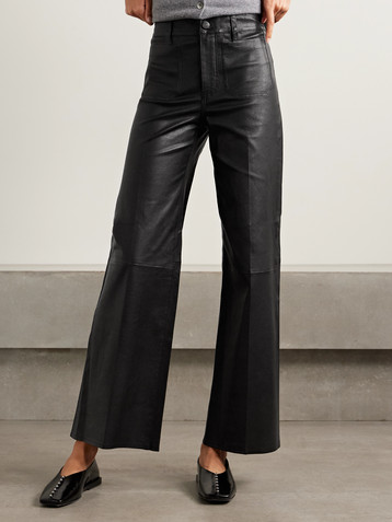 FRAME Le Slim Palazzo Modernist Pocket wide-leg leather pants