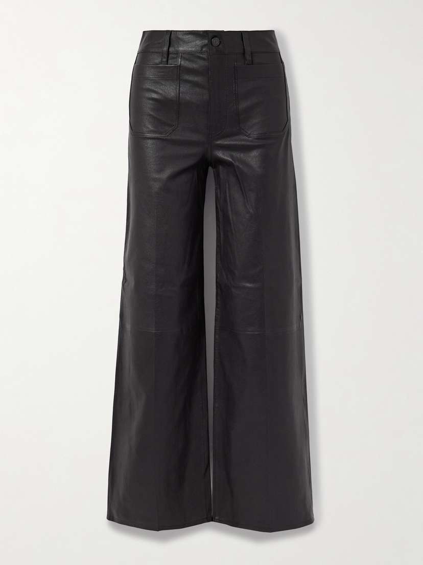Frame Le Slim Palazzo Modernist Pocket Wide-leg Leather Pants