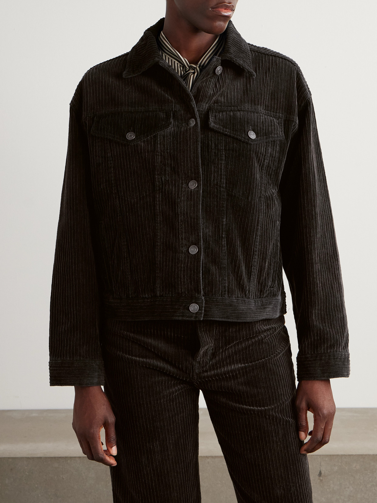Frame Cotton-blend Corduroy Jacket In Brown
