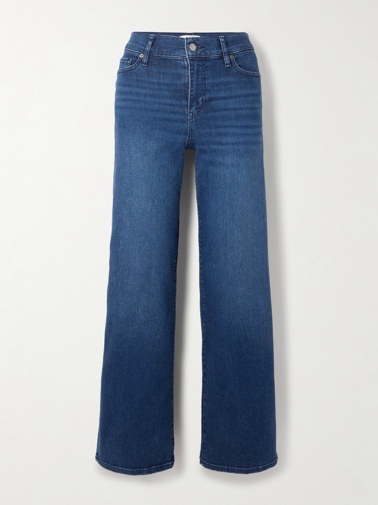 Frame Le Slim Palazzo Mid-rise Straight-leg Jeans In Blue
