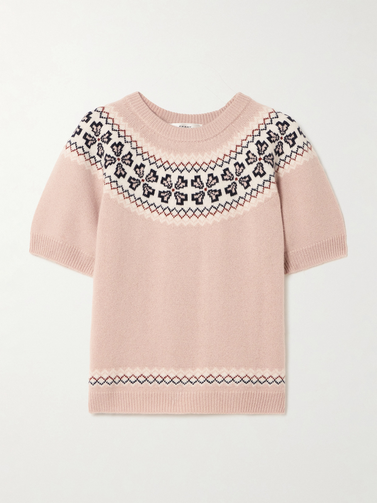 Frame Fair Isle Cashmere Sweater In Neutral