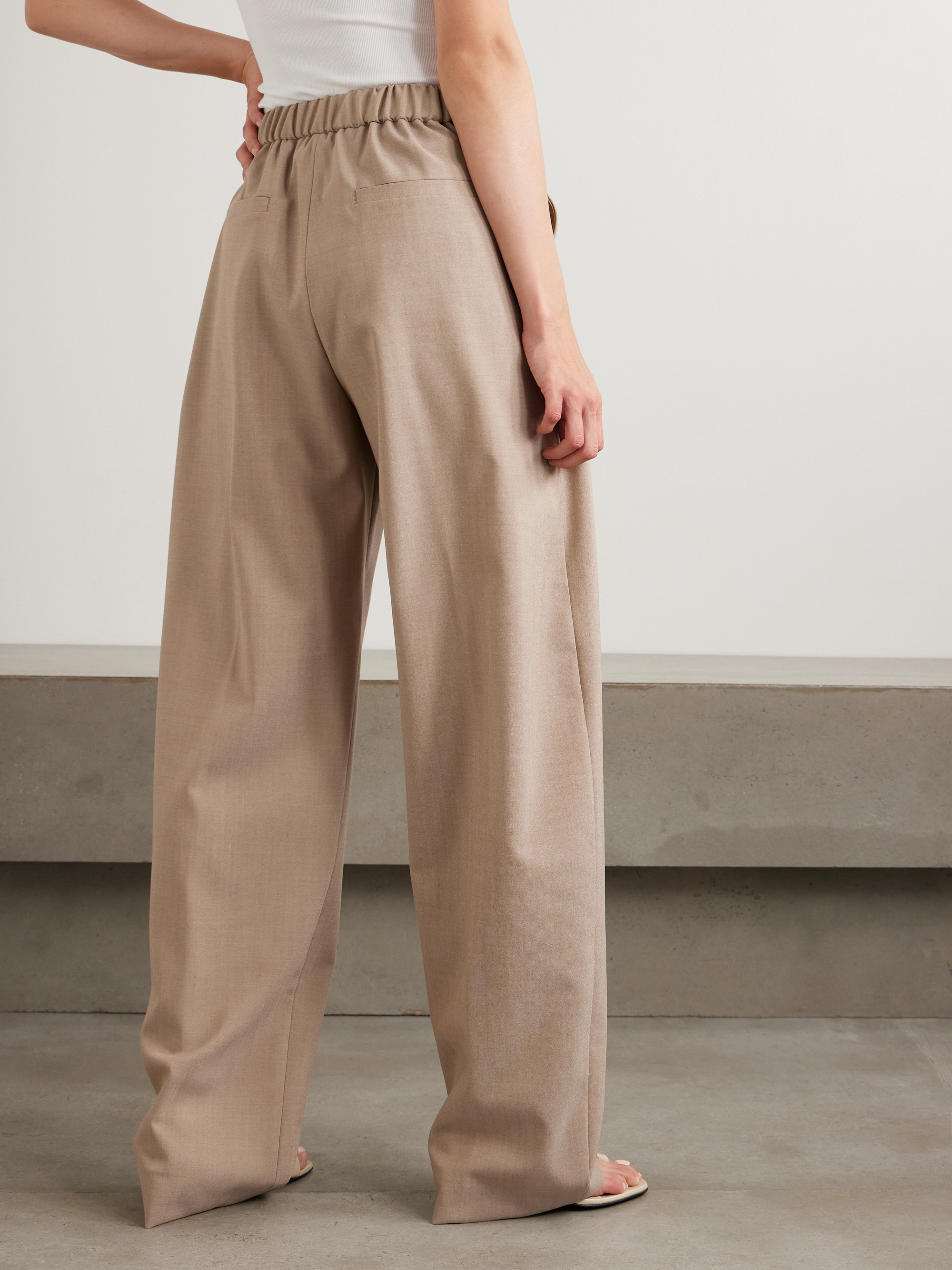 Sportmax Salvo pleated grain de poudre wool wide-leg pants thumbnail
