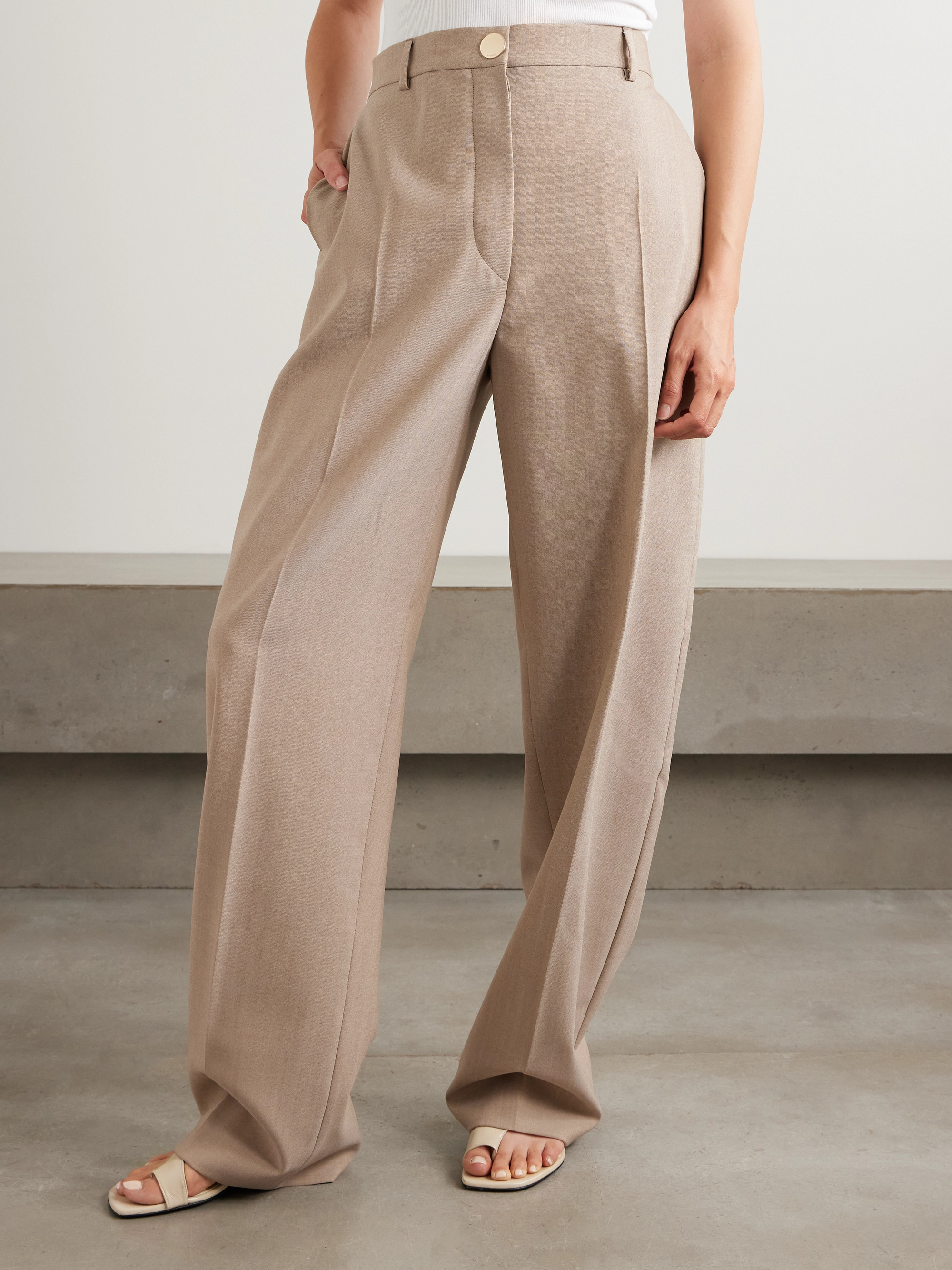 Sportmax Salvo pleated grain de poudre wool wide-leg pants