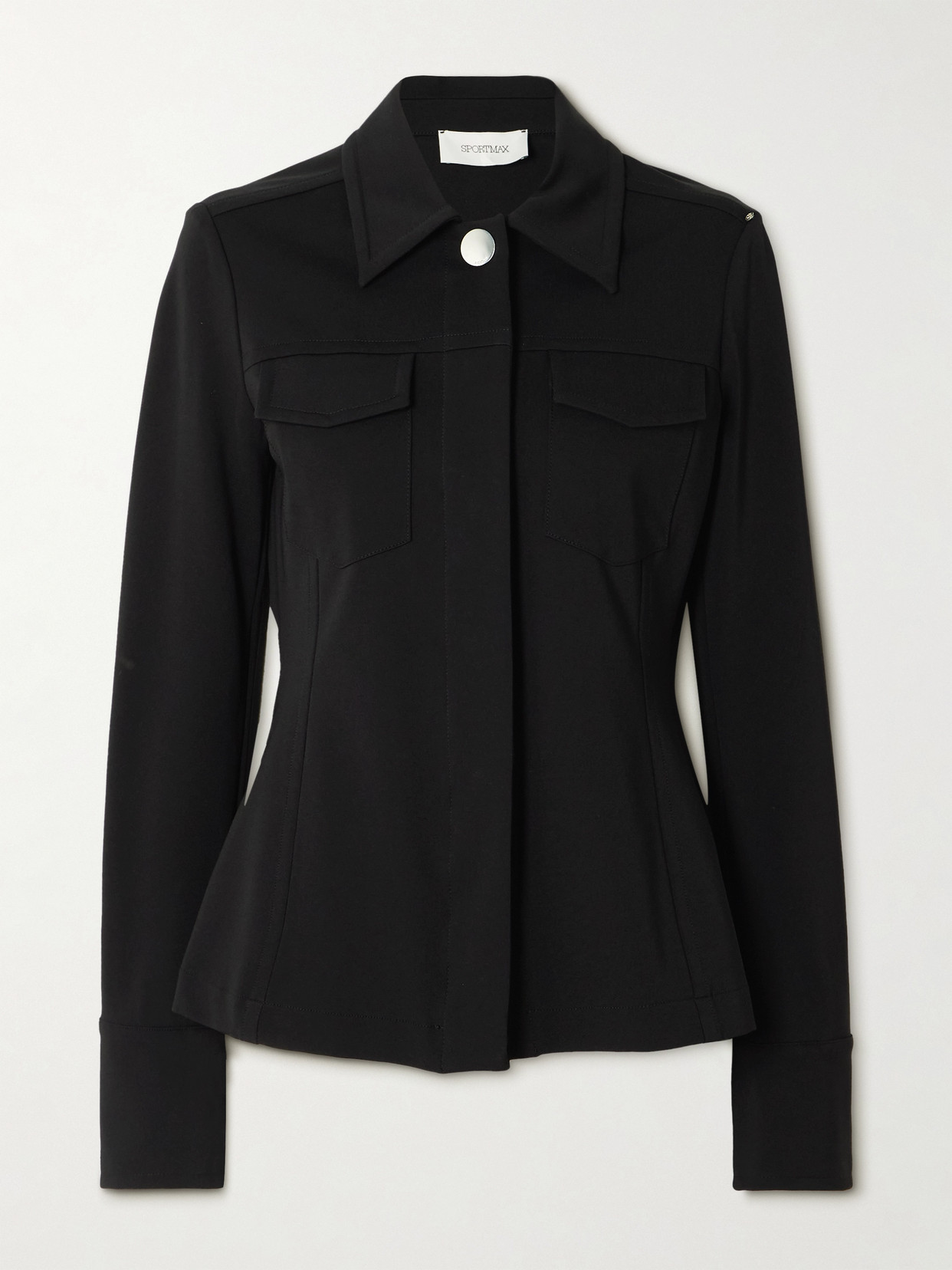 Sportmax Wells Viscose Blend Crepe Jacket In Black