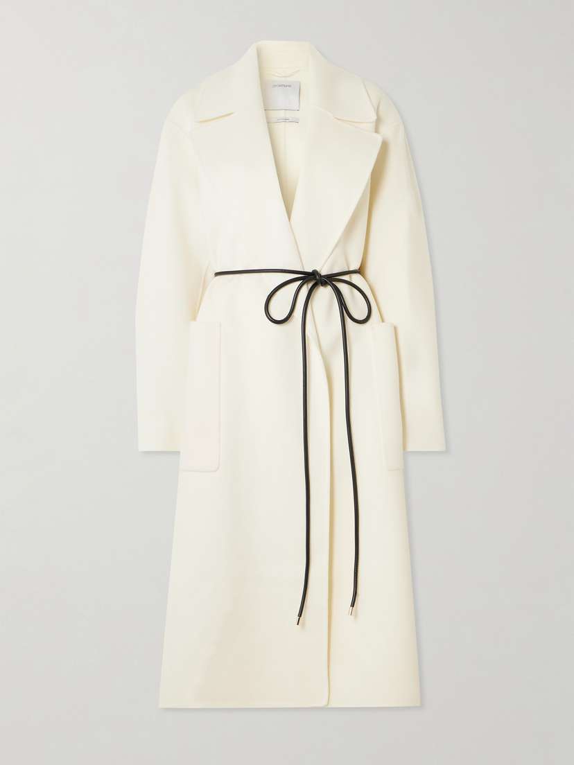 Sportmax Abate Leather-trimmed Wool-felt Coat