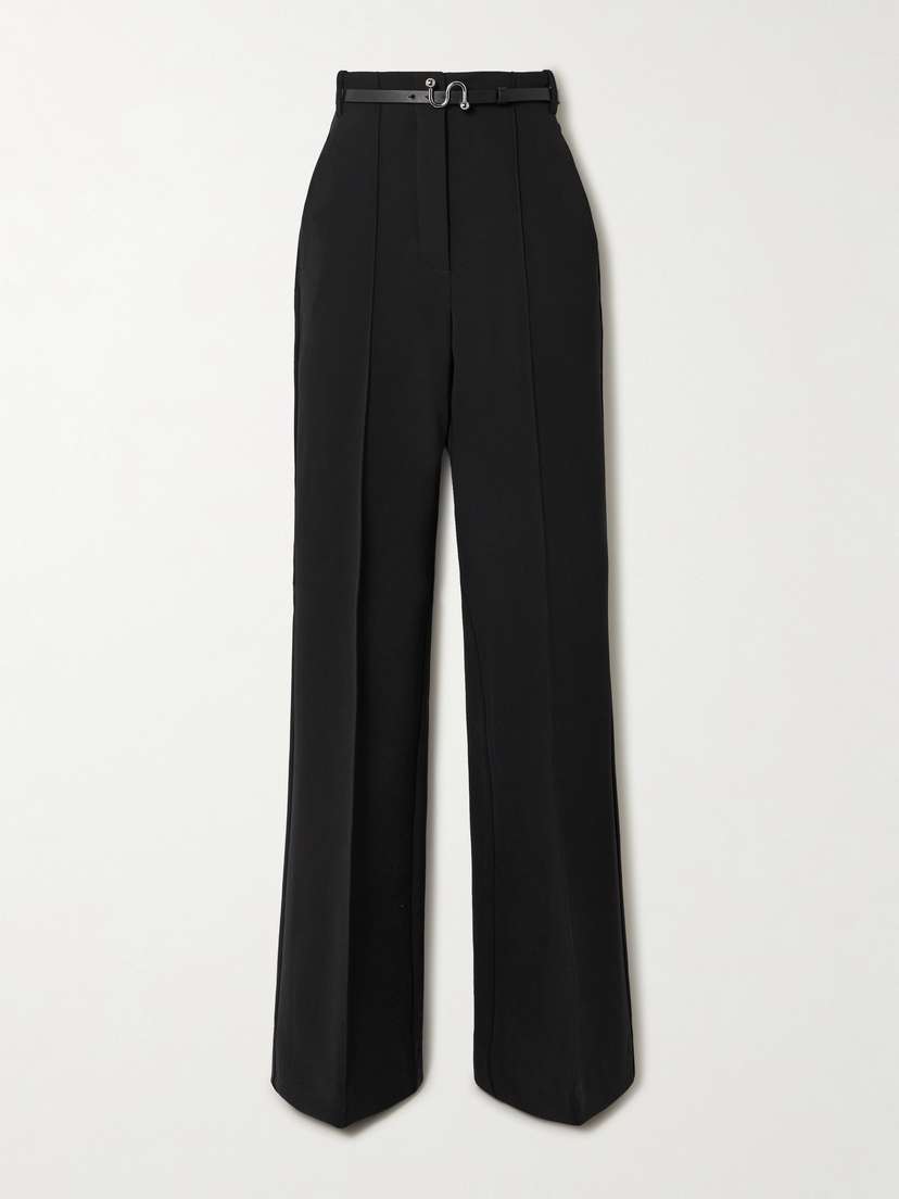 Sportmax Texas Belted Stretch-jersey Flared Pants