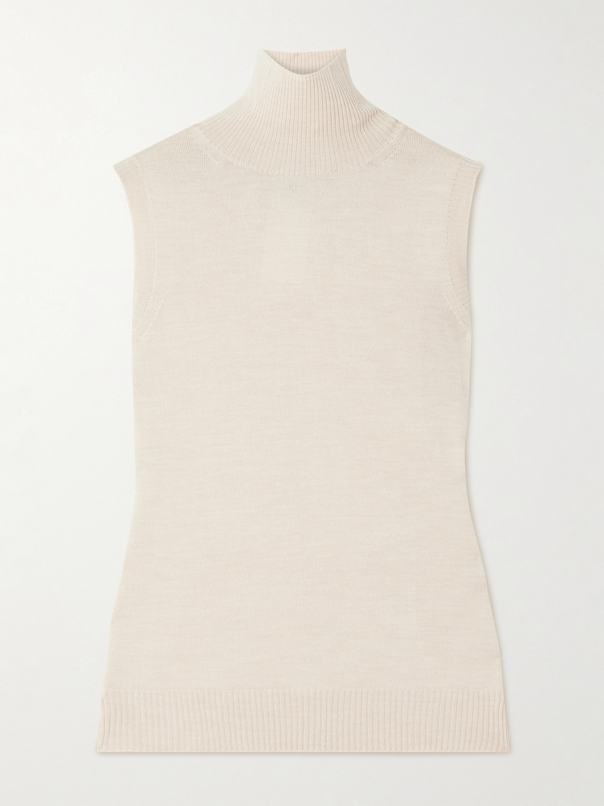 Sportmax Vertigo Wool Turtleneck Tank In Neutral