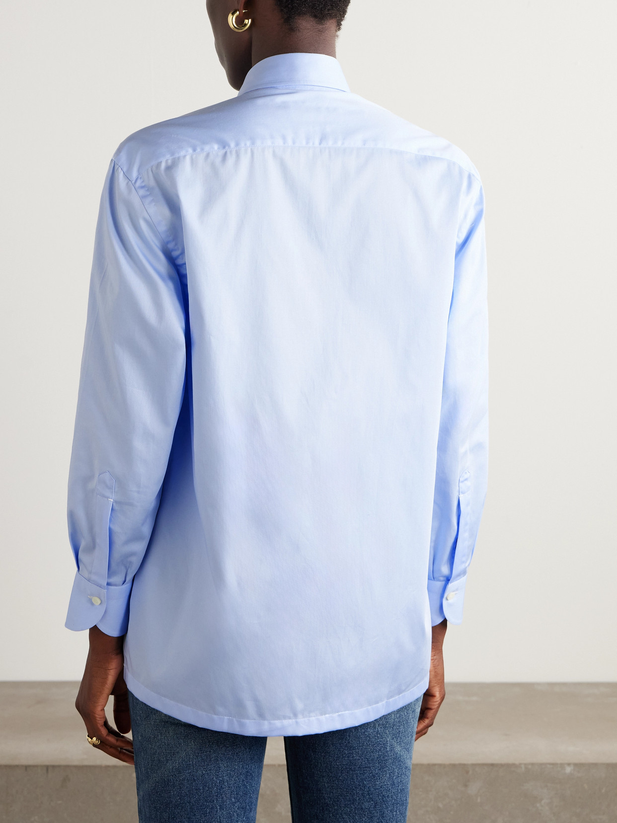 Giuliva Heritage The Alba Cotton Shirt In Blue
