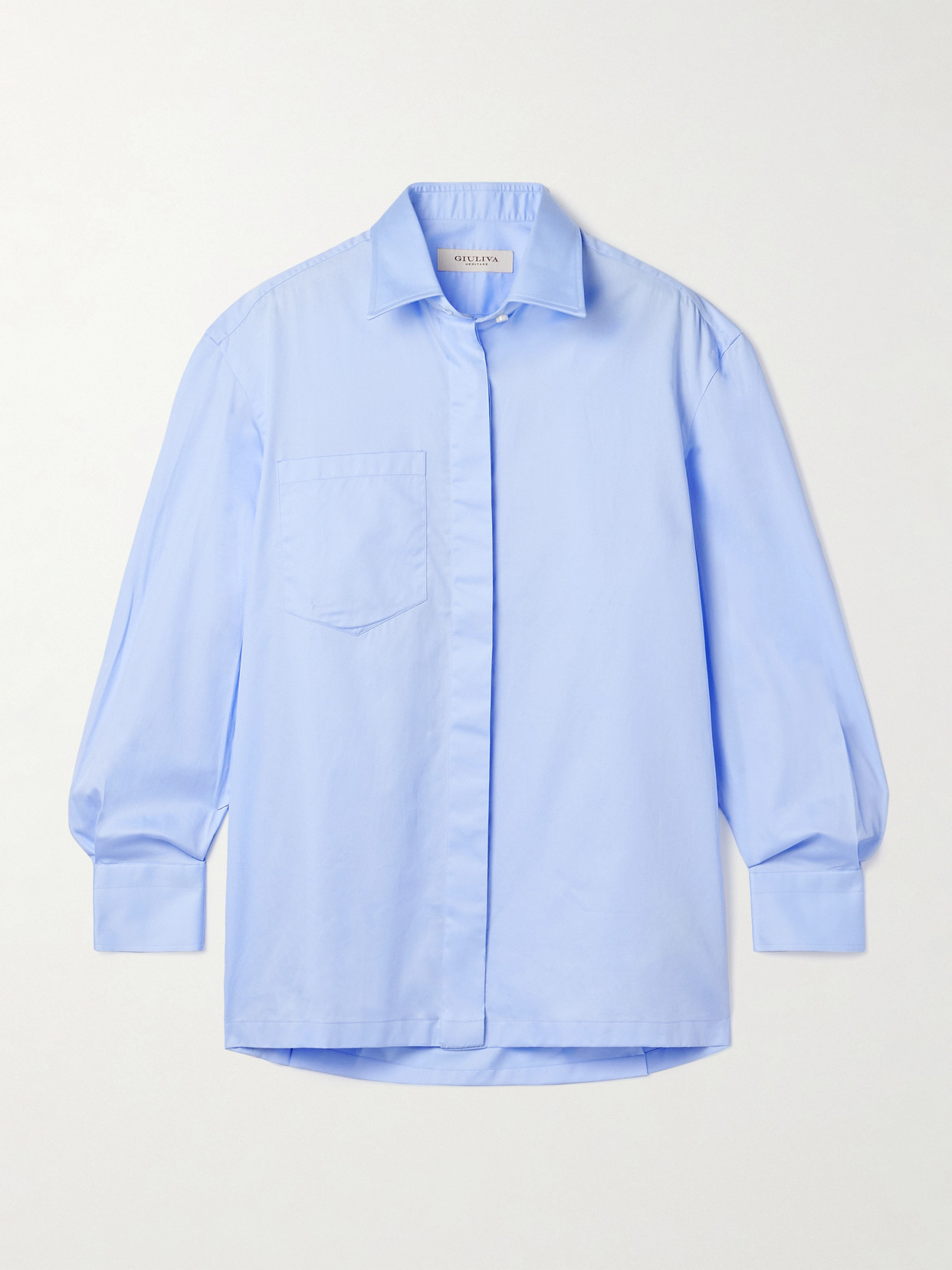 Giuliva Heritage The Alba Cotton Shirt In Blue