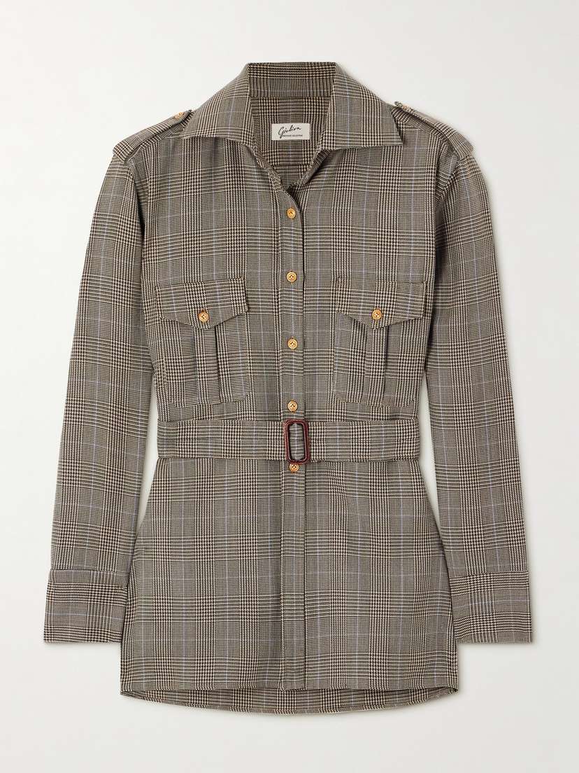 Giuliva Heritage The Aurora Prince Of Wales Checked Wool Shirt