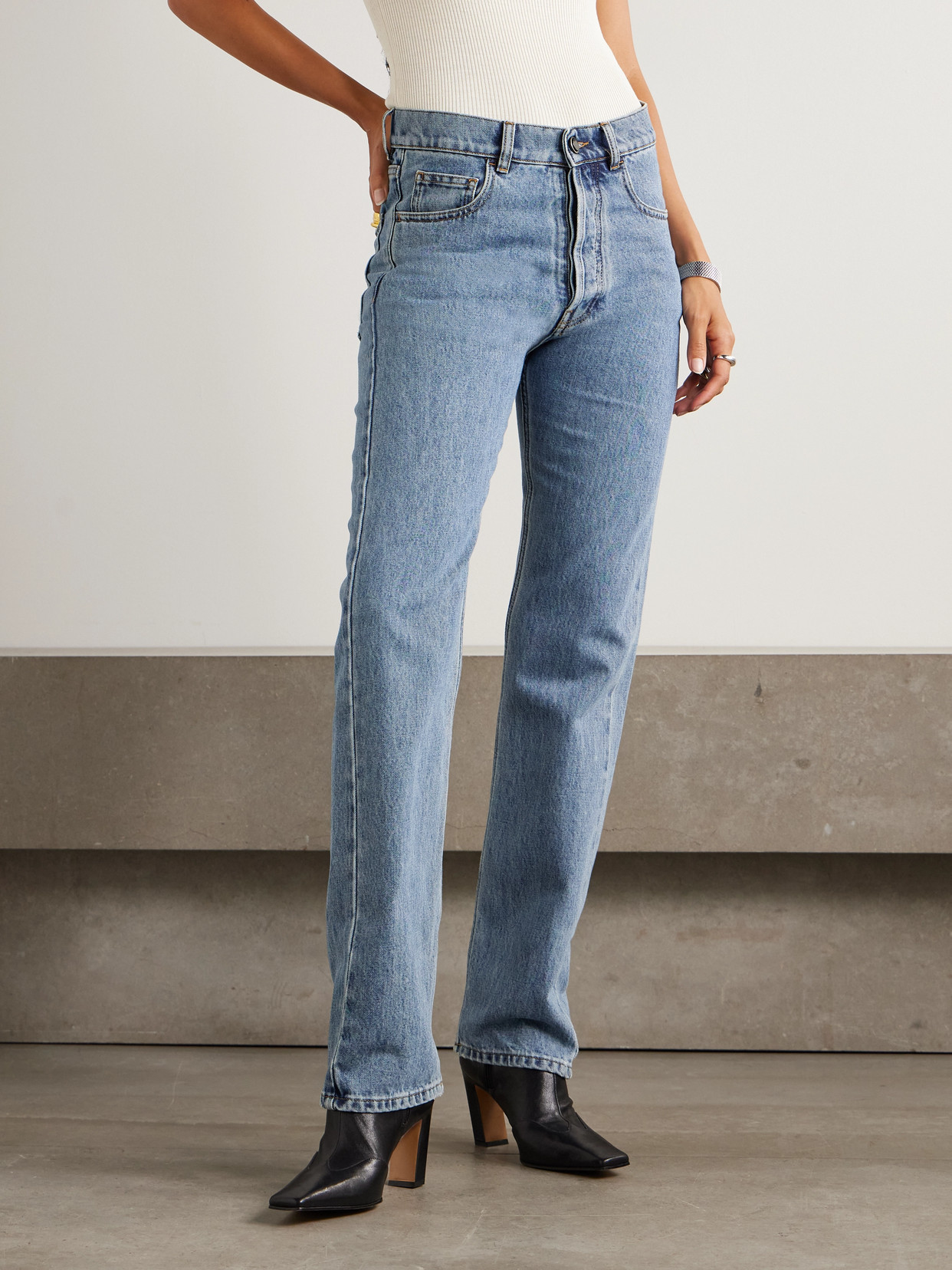 Giuliva Heritage The Demetra Mid-rise Straight-leg Jeans In Blue