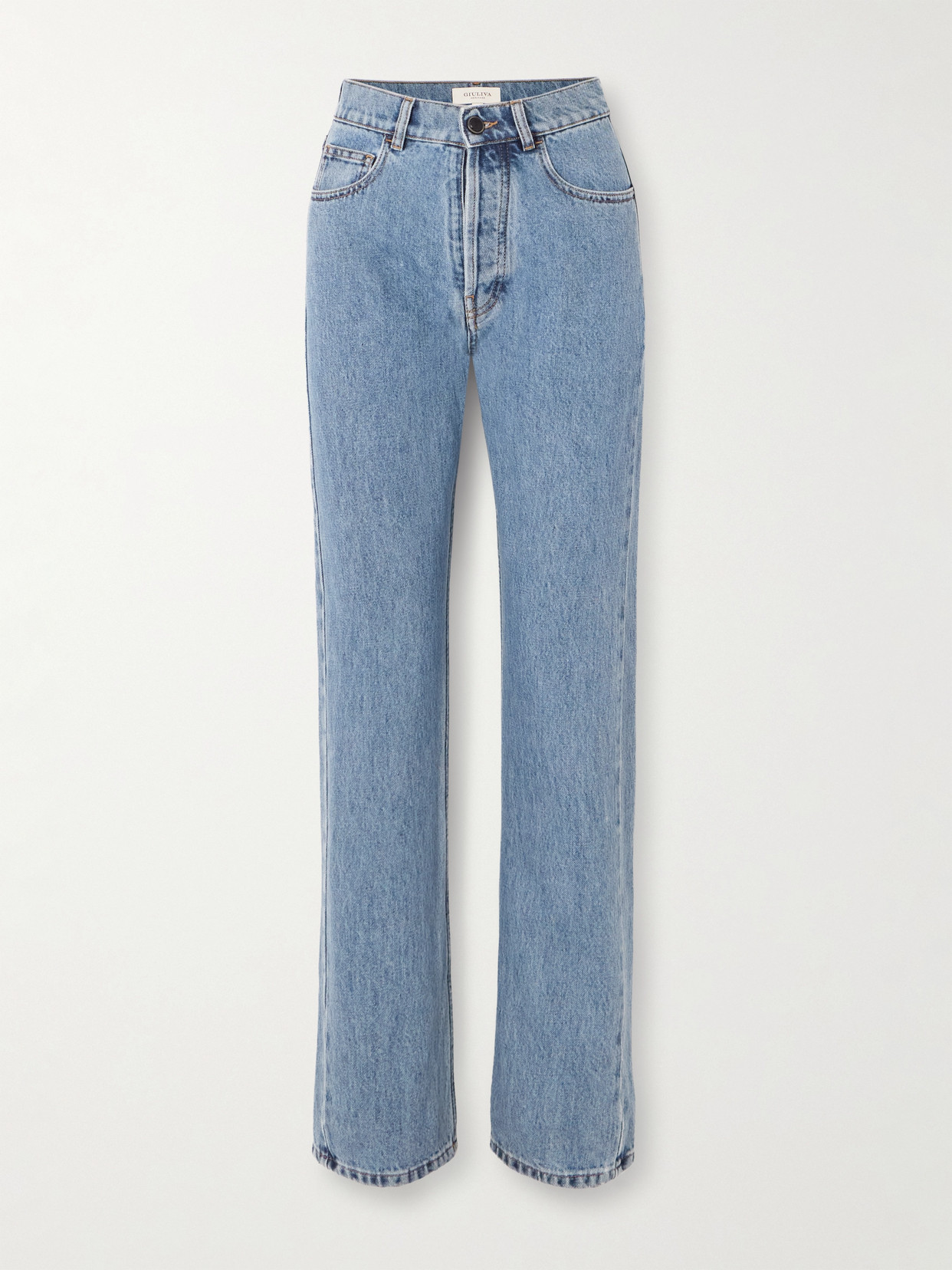 Giuliva Heritage The Demetra Mid-rise Straight-leg Jeans In Blue