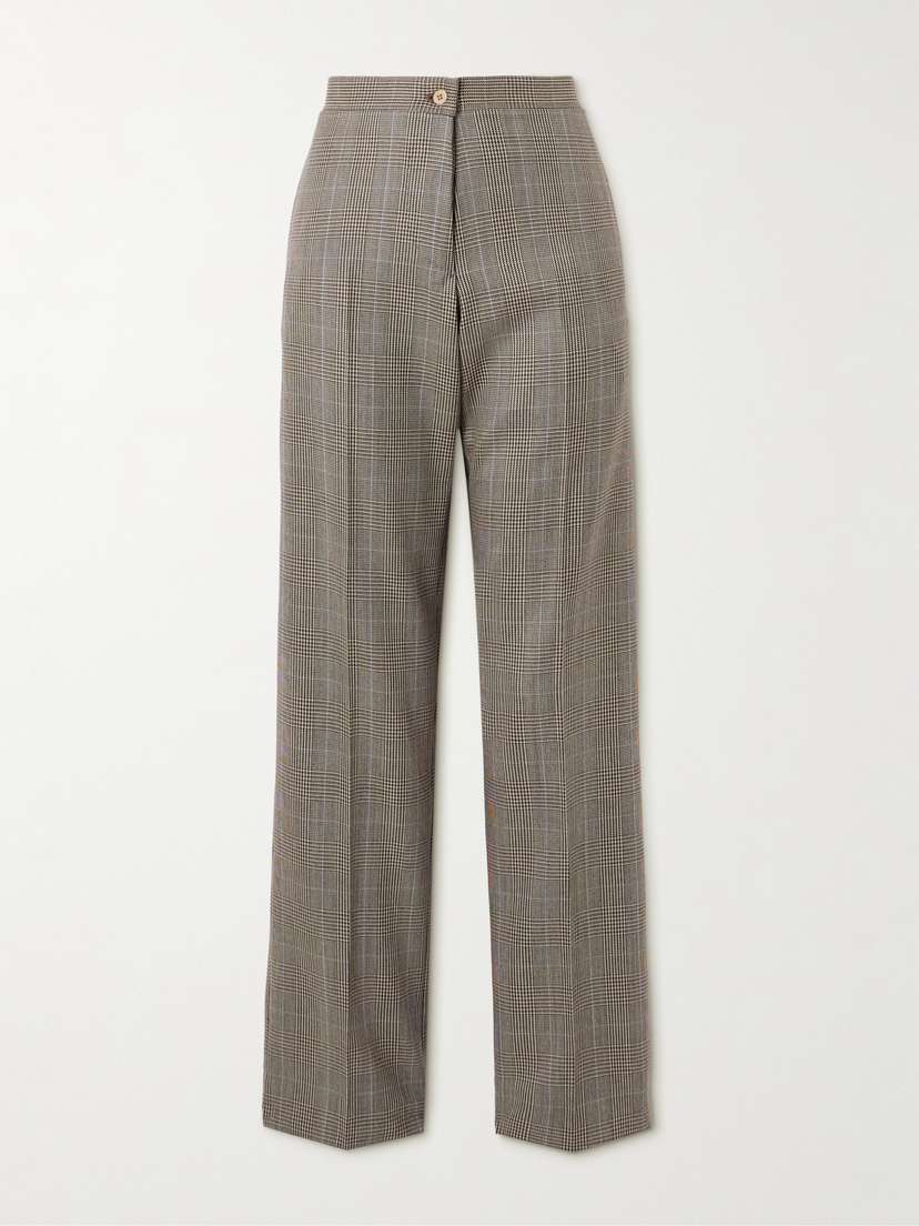 Giuliva Heritage The Janice Houndstooth Wool Straight-leg Pants