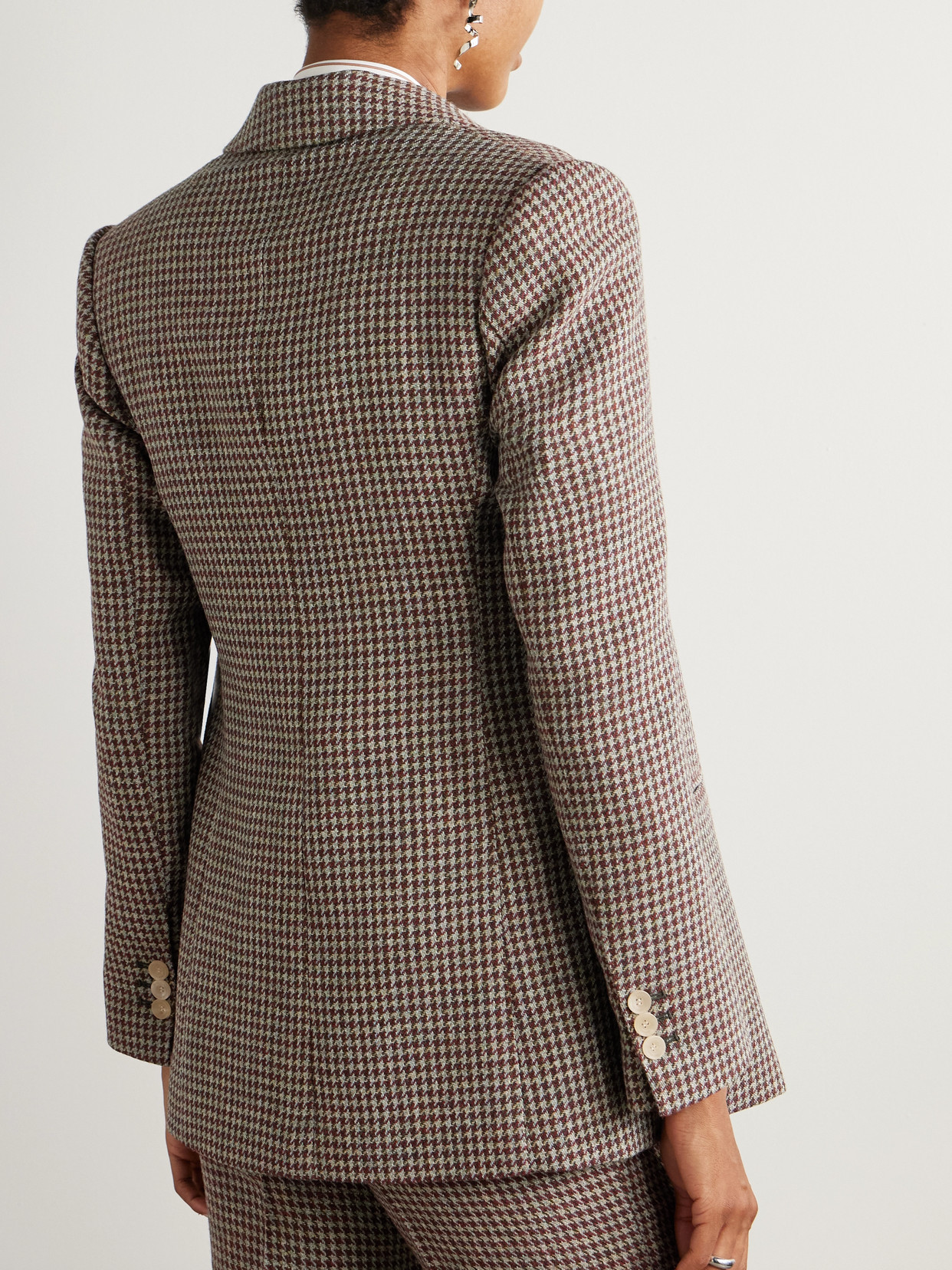 Giuliva Heritage Ginestra Houndstooth Wool-tweed Blazer In Brown