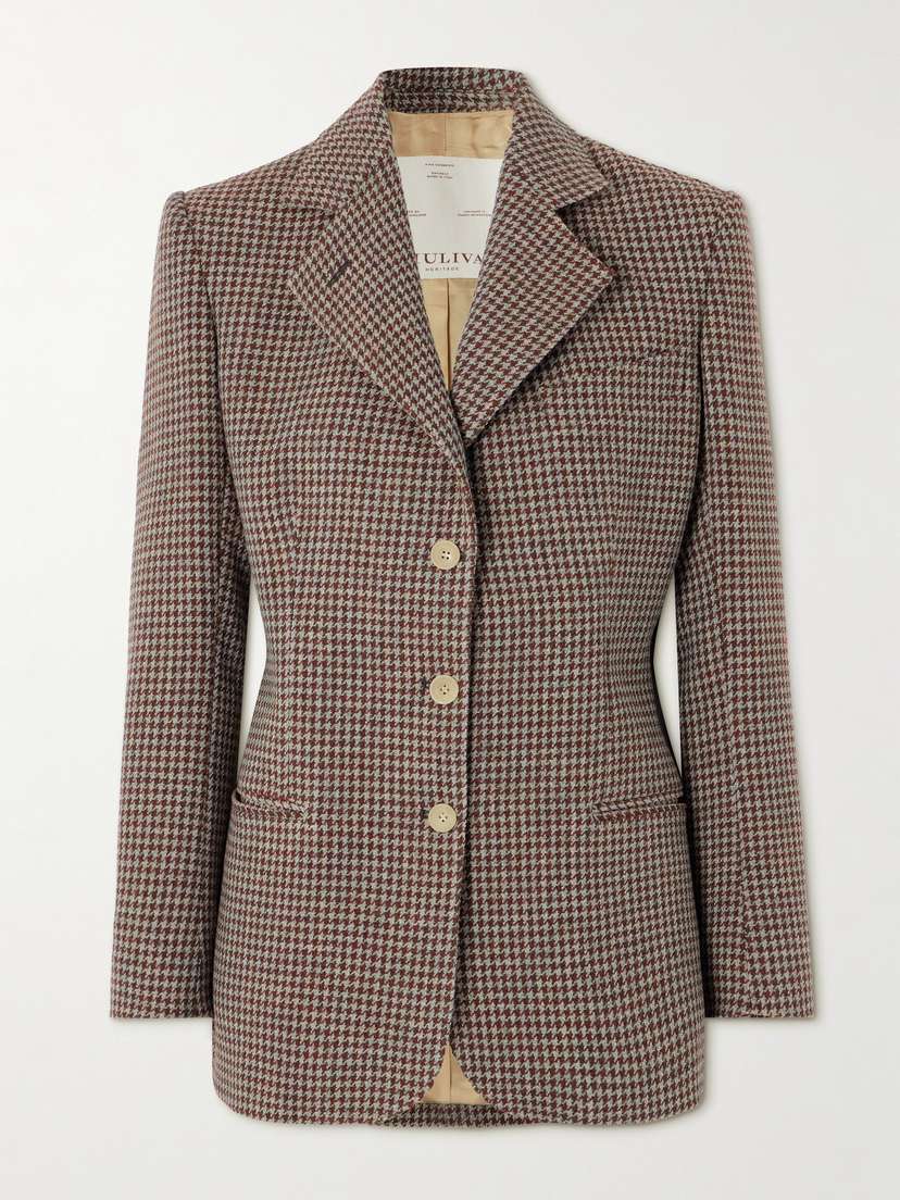 Giuliva Heritage Ginestra Houndstooth Wool-tweed Blazer