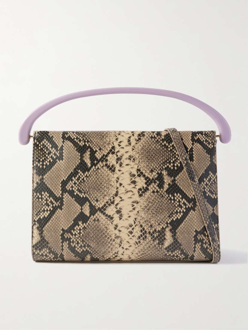 Dries Van Noten Snake-effect Leather Tote