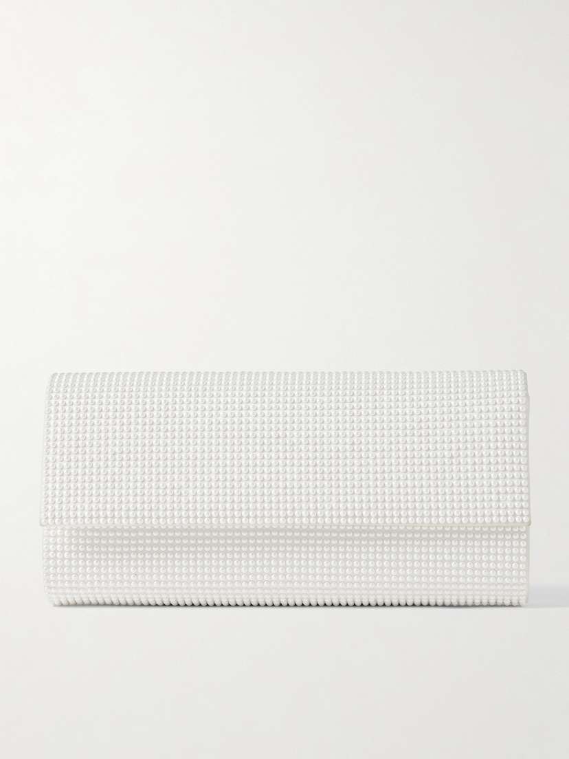 Judith Leiber Couture Perry Faux Pearl-embellished Satin Clutch