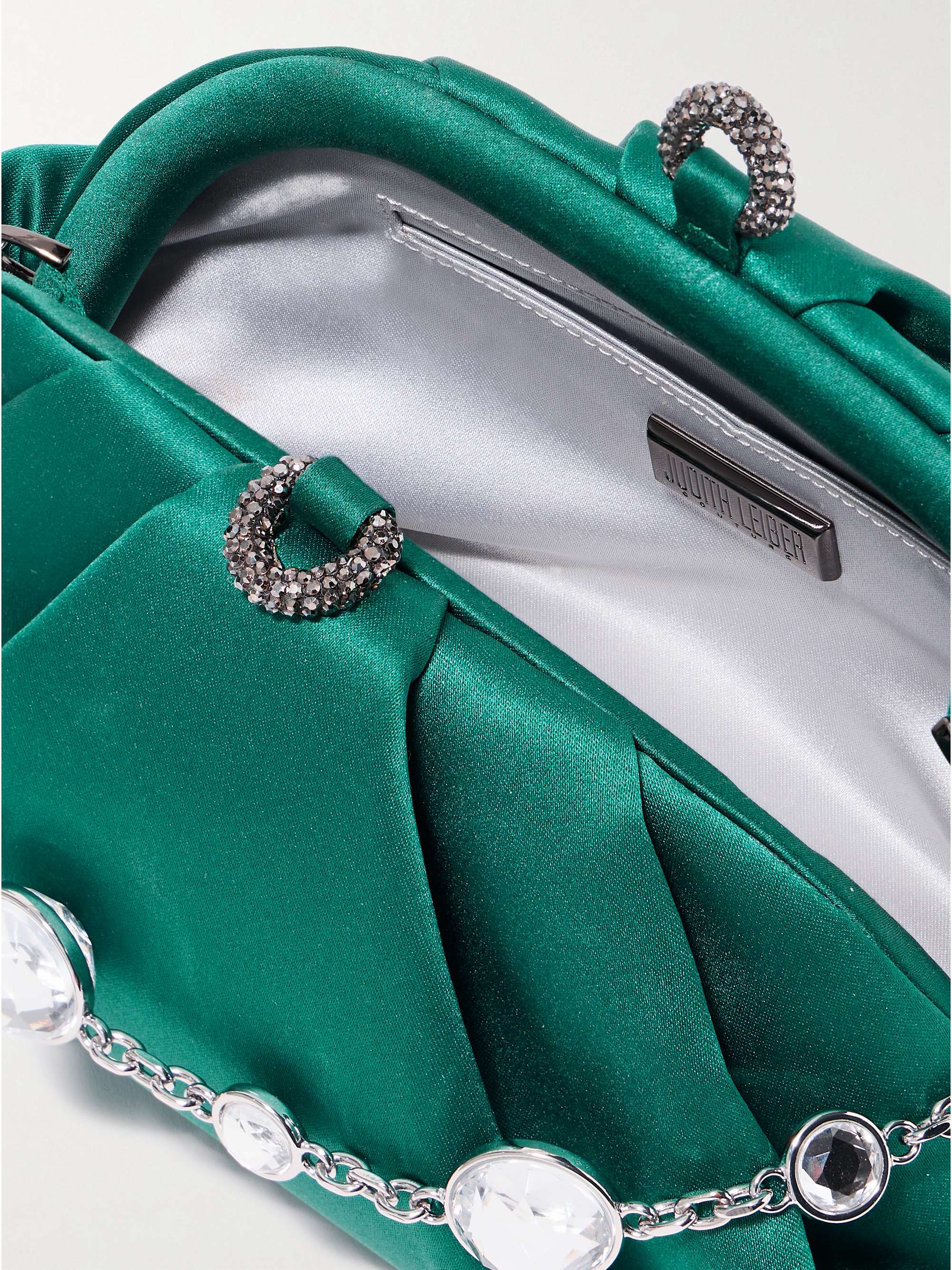 JUDITH LEIBER COUTURE Gemma crystal-embellished satin clutch