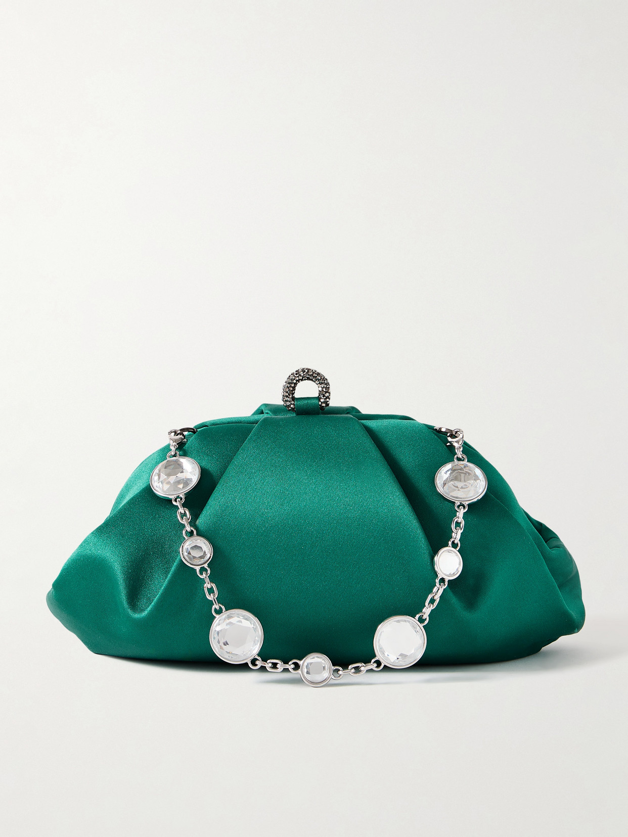 Judith Leiber Gemma Crystal-embellished Satin Clutch