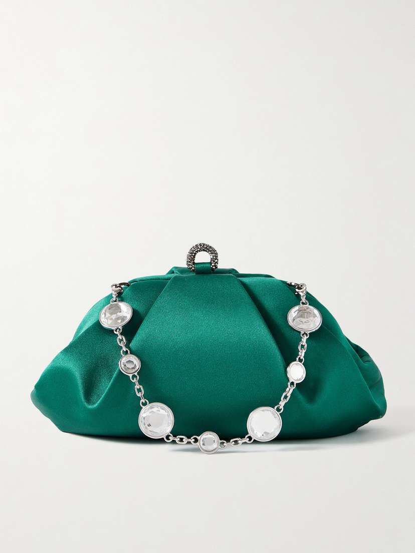 Judith Leiber Couture Gemma Crystal-embellished Satin Clutch