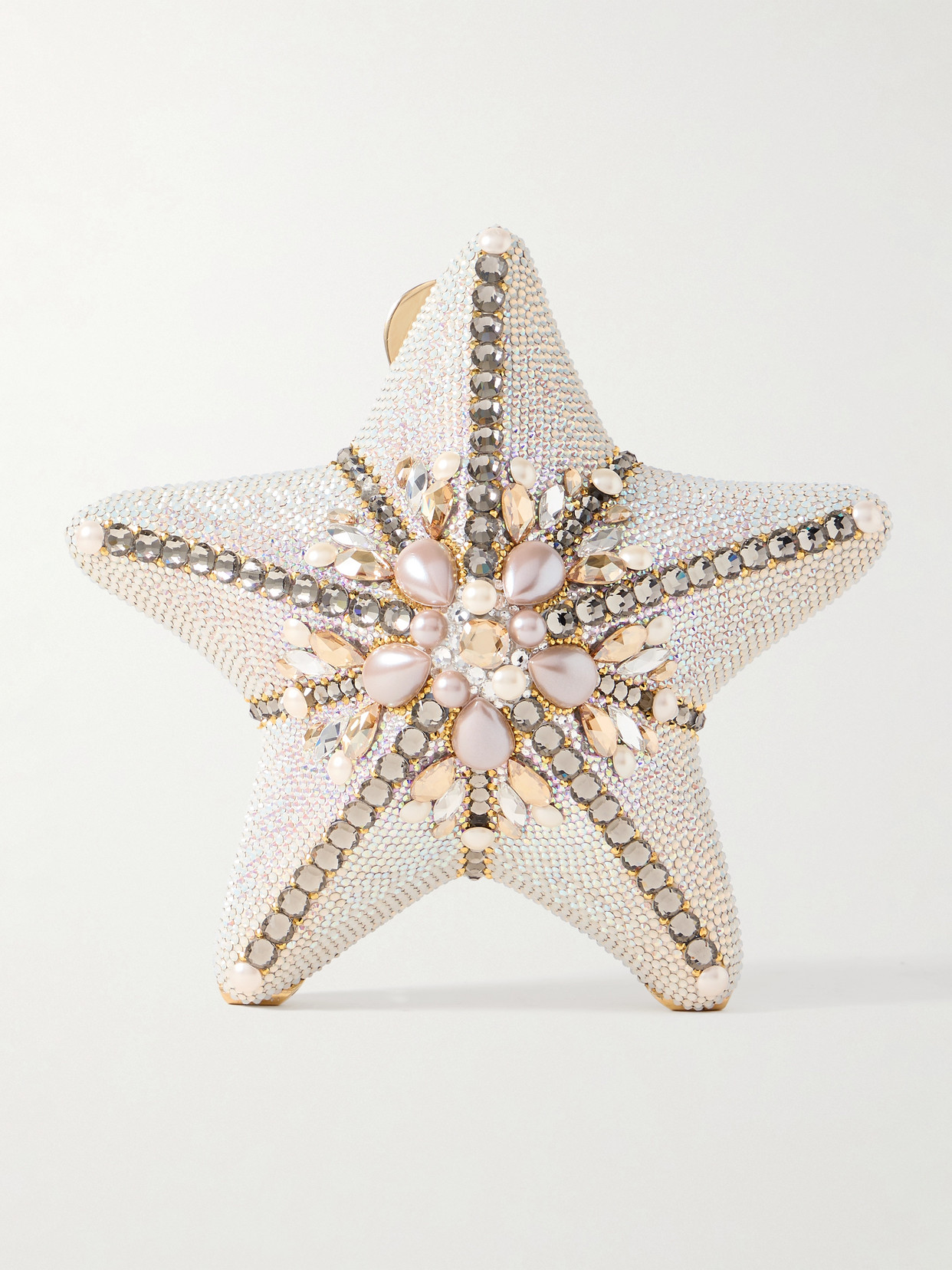 Judith Leiber Astro Starfish Embellished Gold-tone Clutch