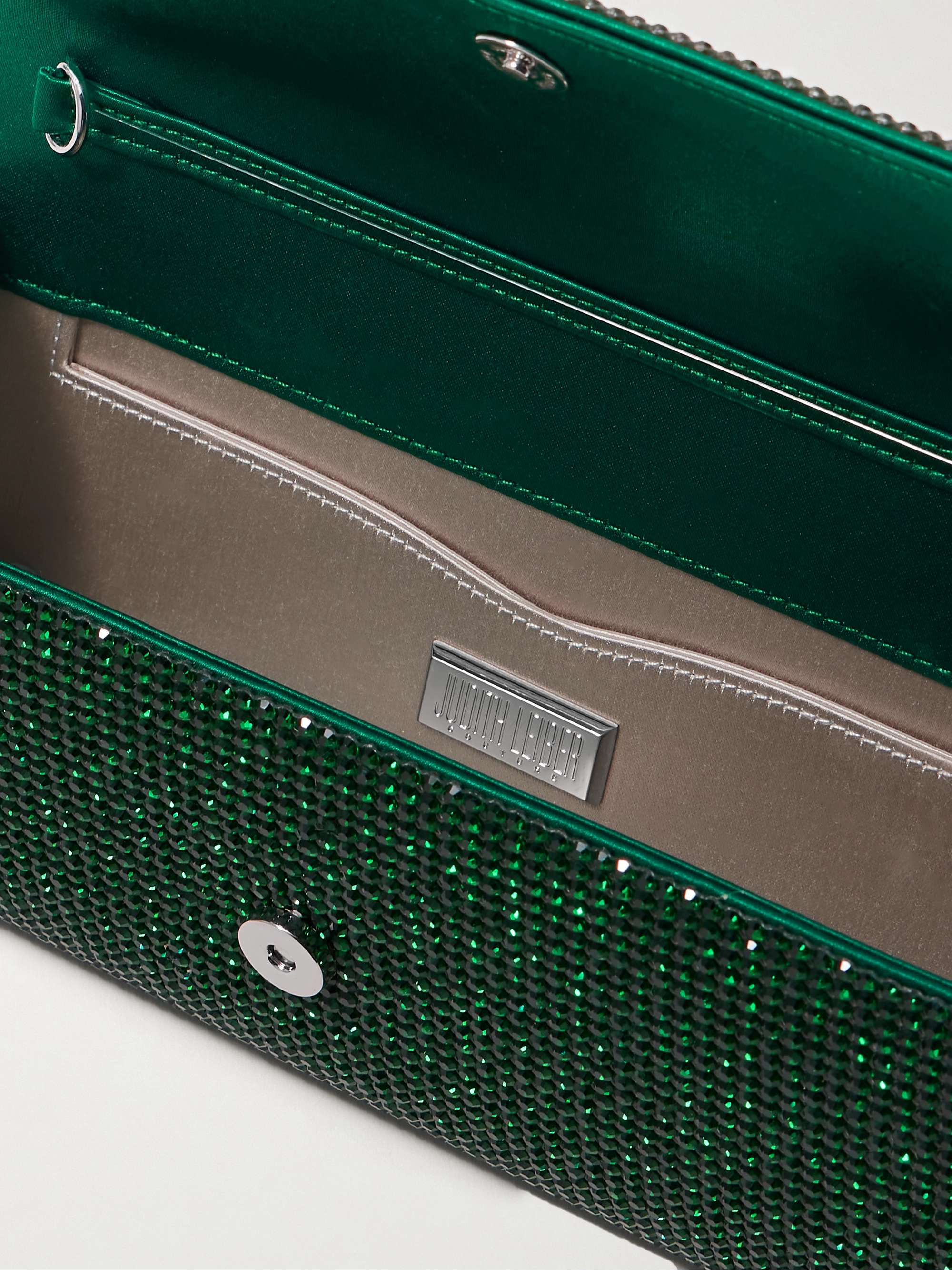 JUDITH LEIBER COUTURE Perry crystal-embellished satin clutch