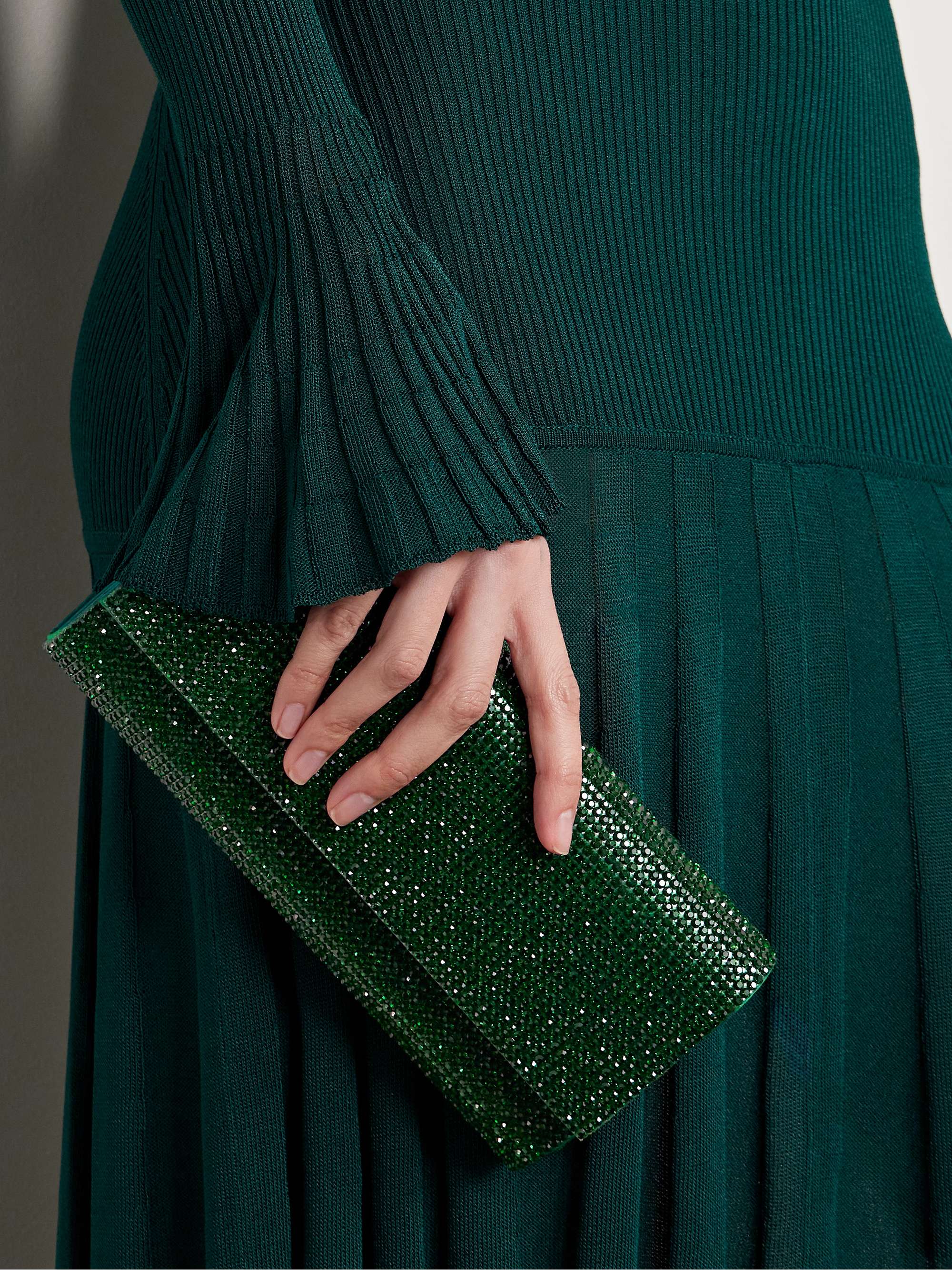 JUDITH LEIBER COUTURE Perry crystal-embellished satin clutch