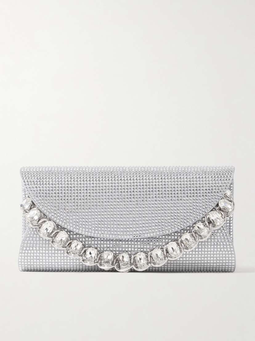 Judith Leiber Couture Taylor Crystal-embellished Satin Clutch