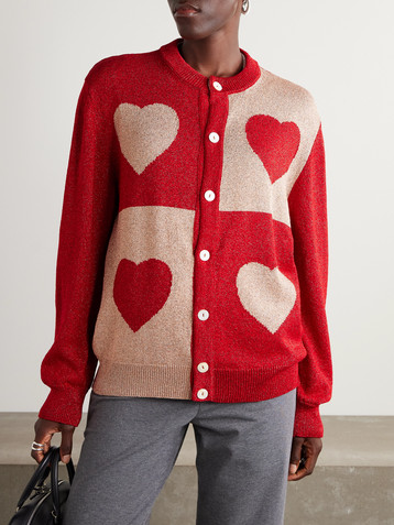 Bode Two-tone lamé cardigan