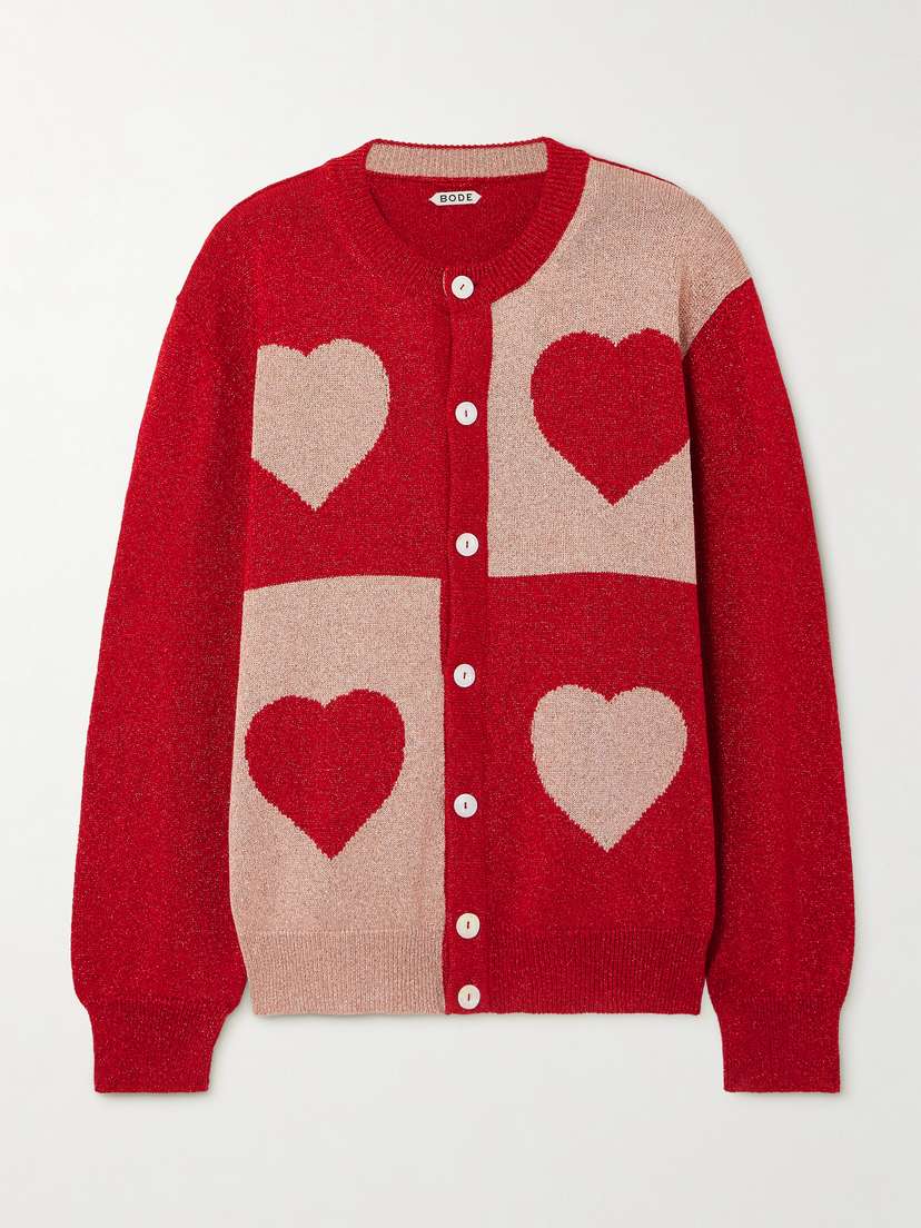 BODE Two-tone Lamé Cardigan