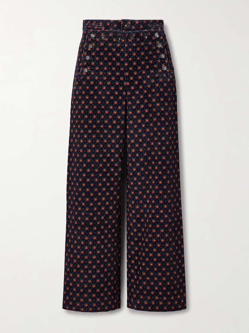 BODE Mcallister Floral-print Cotton-corduroy Straight-leg Pants