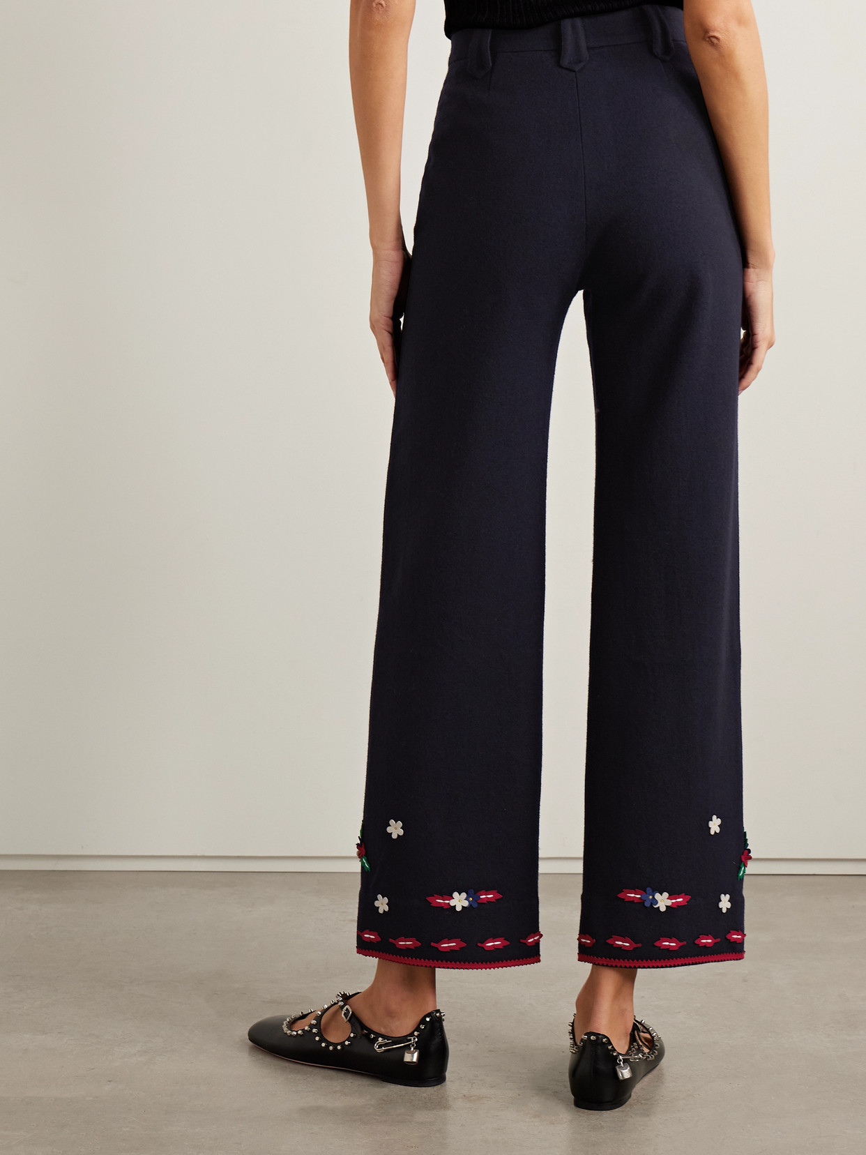 Bode Carroll Flowers Trousers In Blue
