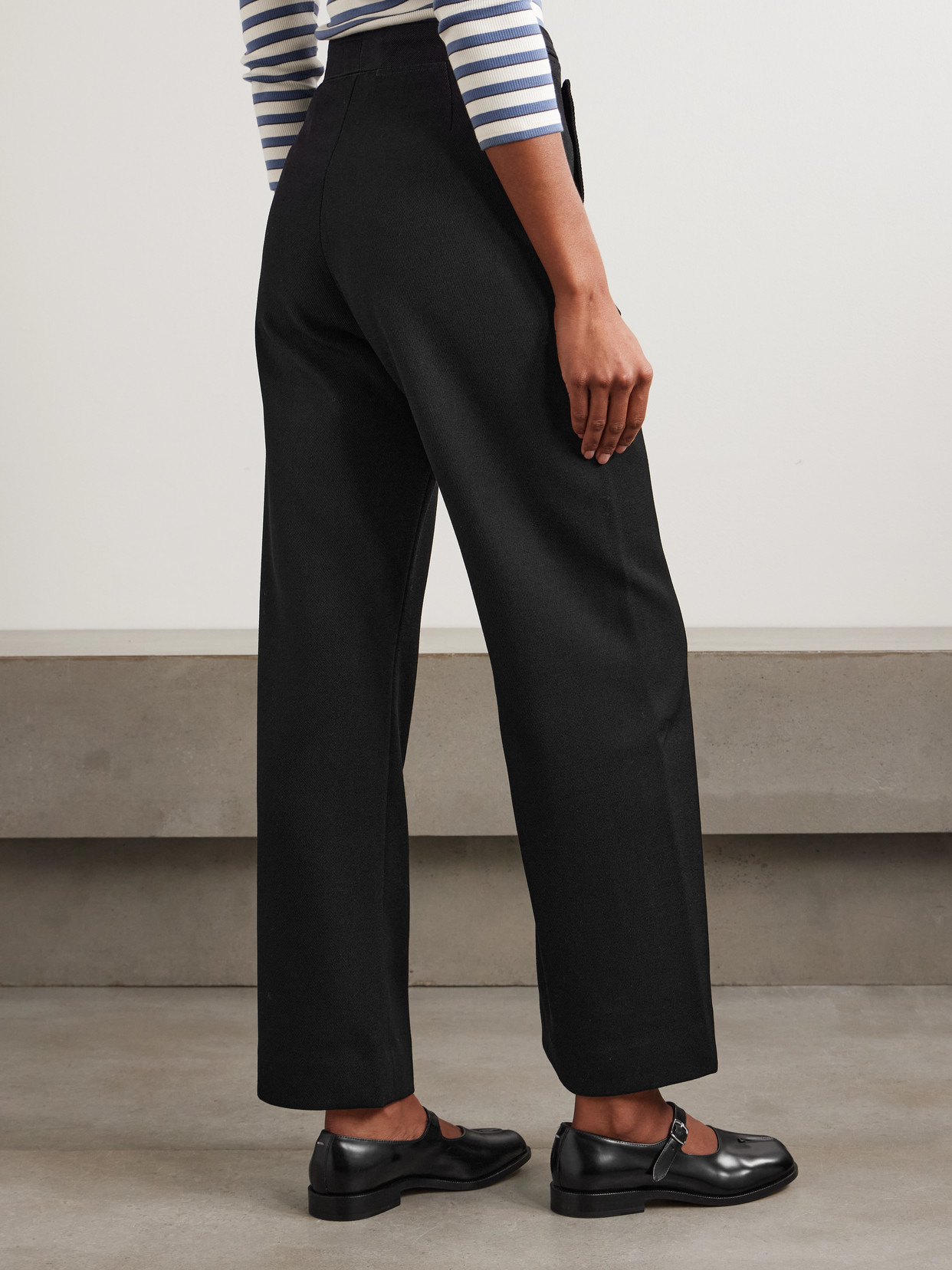 Bode Sailor Wool-twill Straight-leg Pants In Black