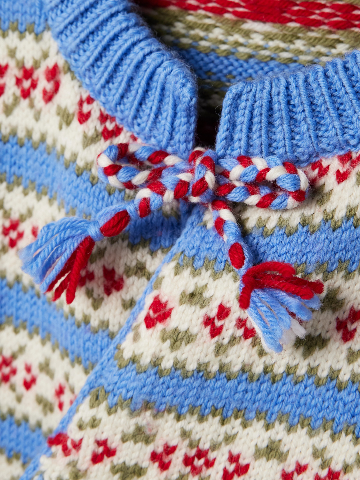Bode Wedgewood Jacquard-knit Wool Cardigan In Blue
