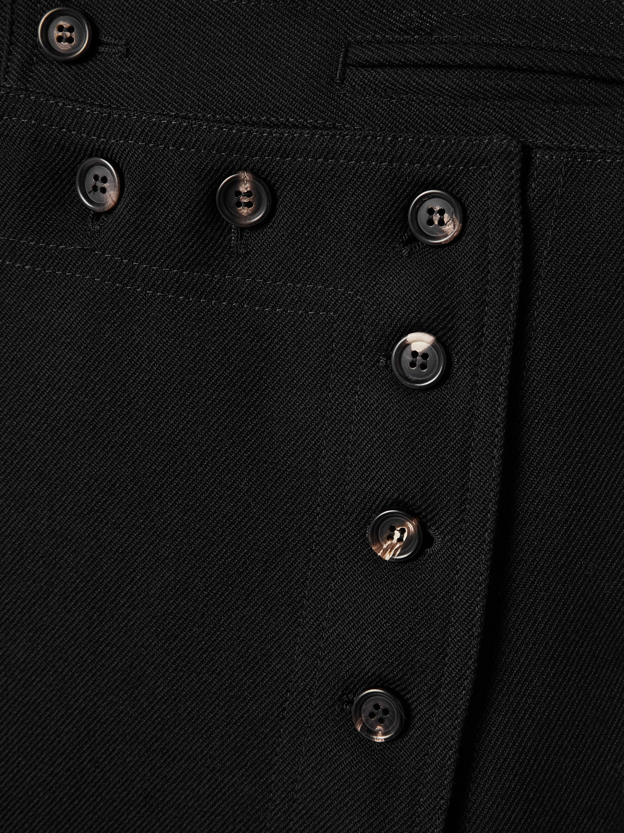 Bode Wool-twill Maxi Skirt In Black