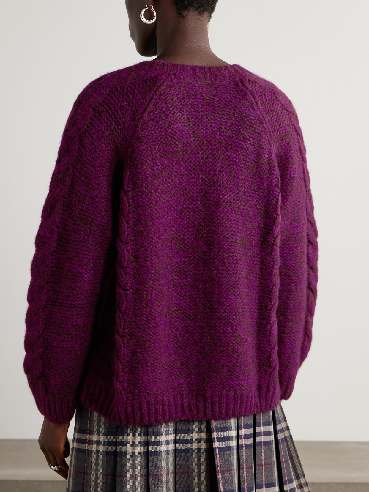 Eiderdown Cable-Knit Alpaca, Mohair And Silk-Blend Sweater