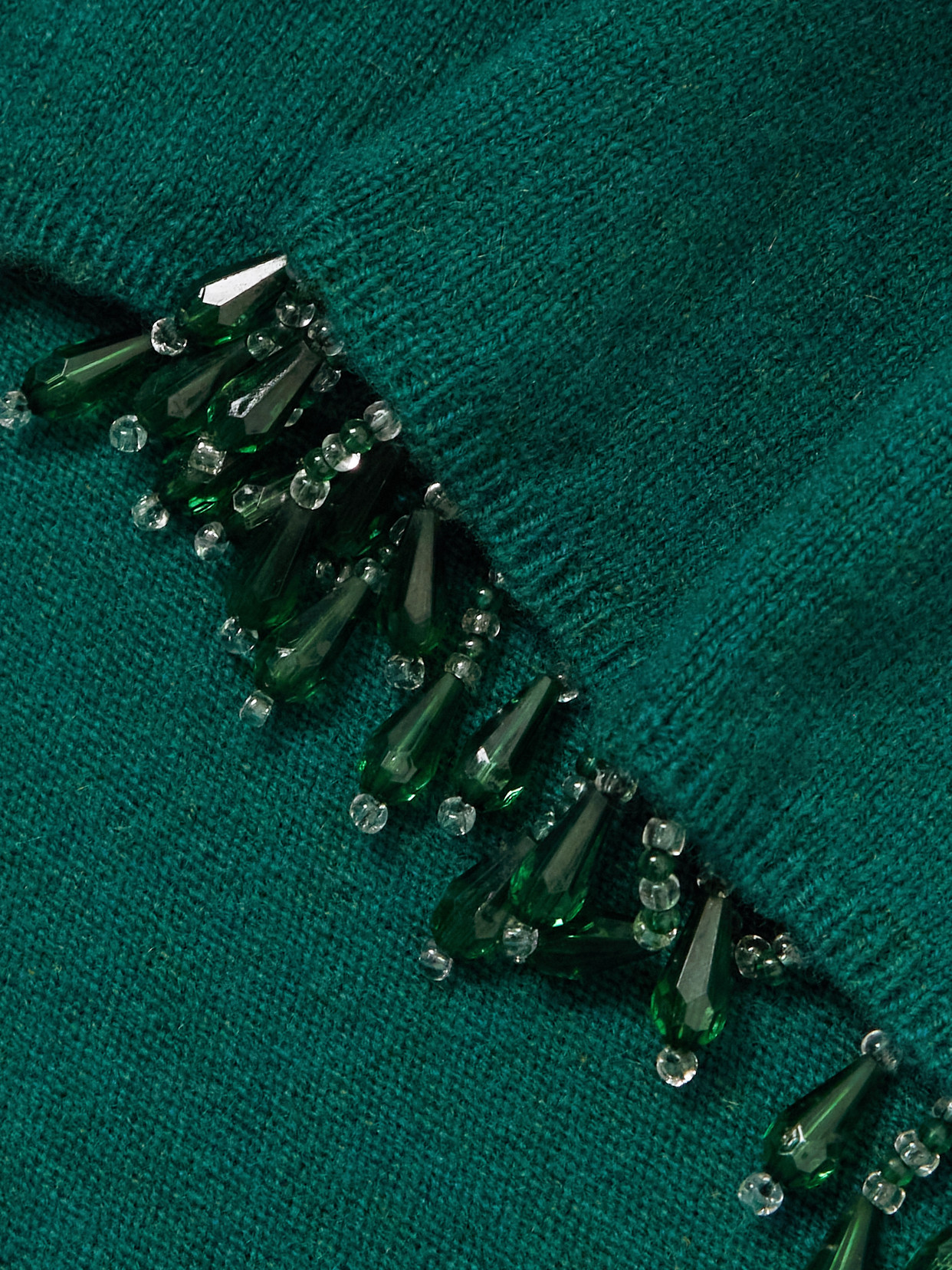 Bode Embellished Wool And Cashmere-blend Cardigan In Green