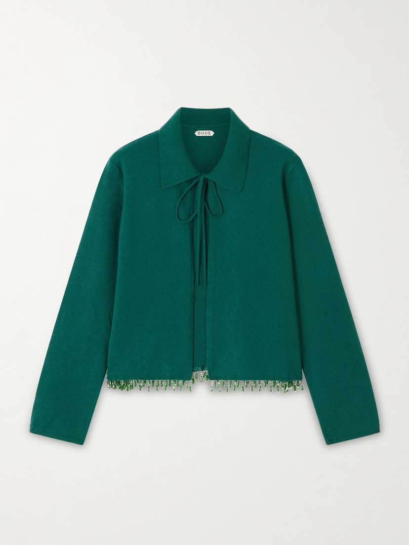BODE Embellished Wool And Cashmere-blend Cardigan