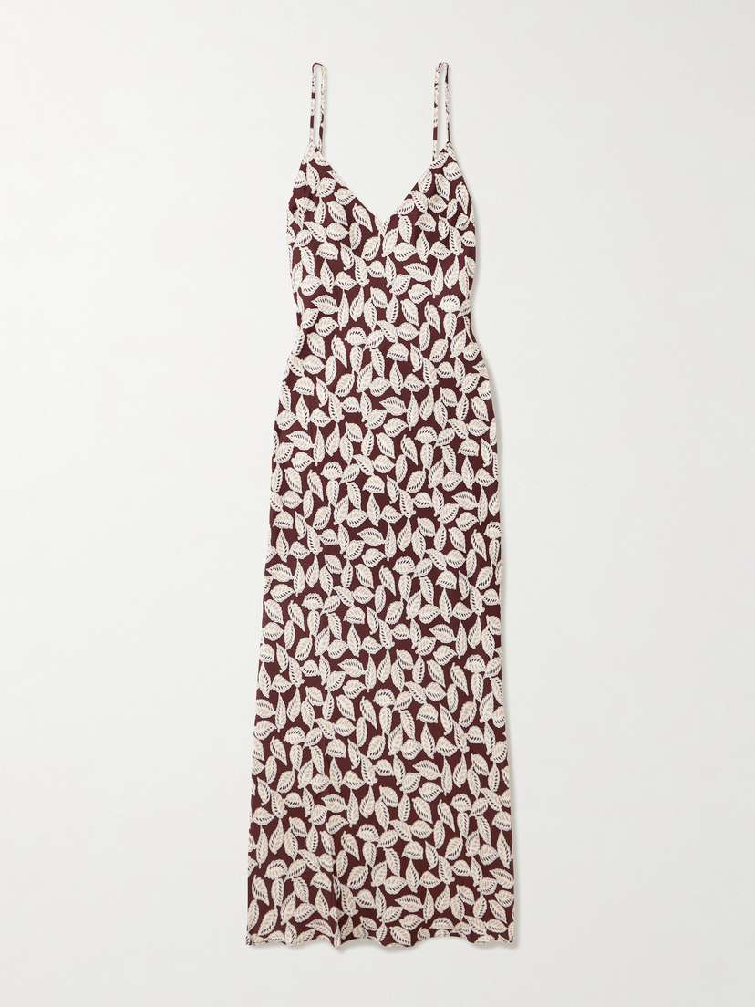 BODE Paper Birch Printed Twill Maxi Dress