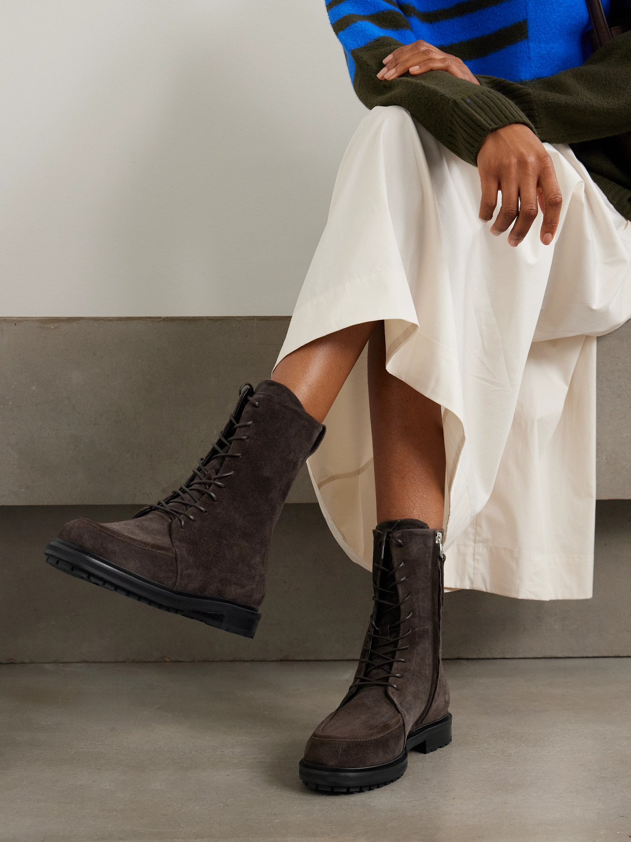 Aeyde Tate Suede Ankle Boots In Brown