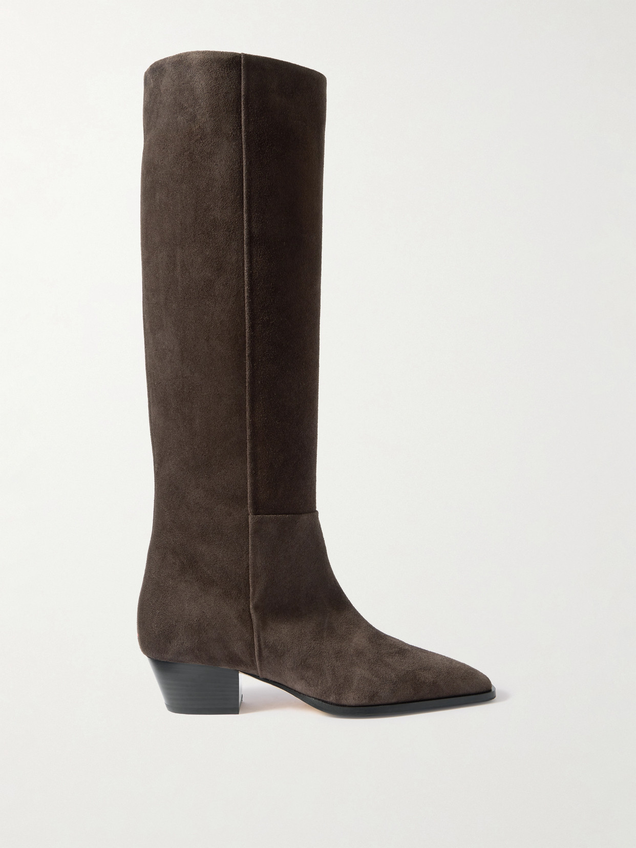 Aeyde Knee-high Suede Block Heel Boots In Black