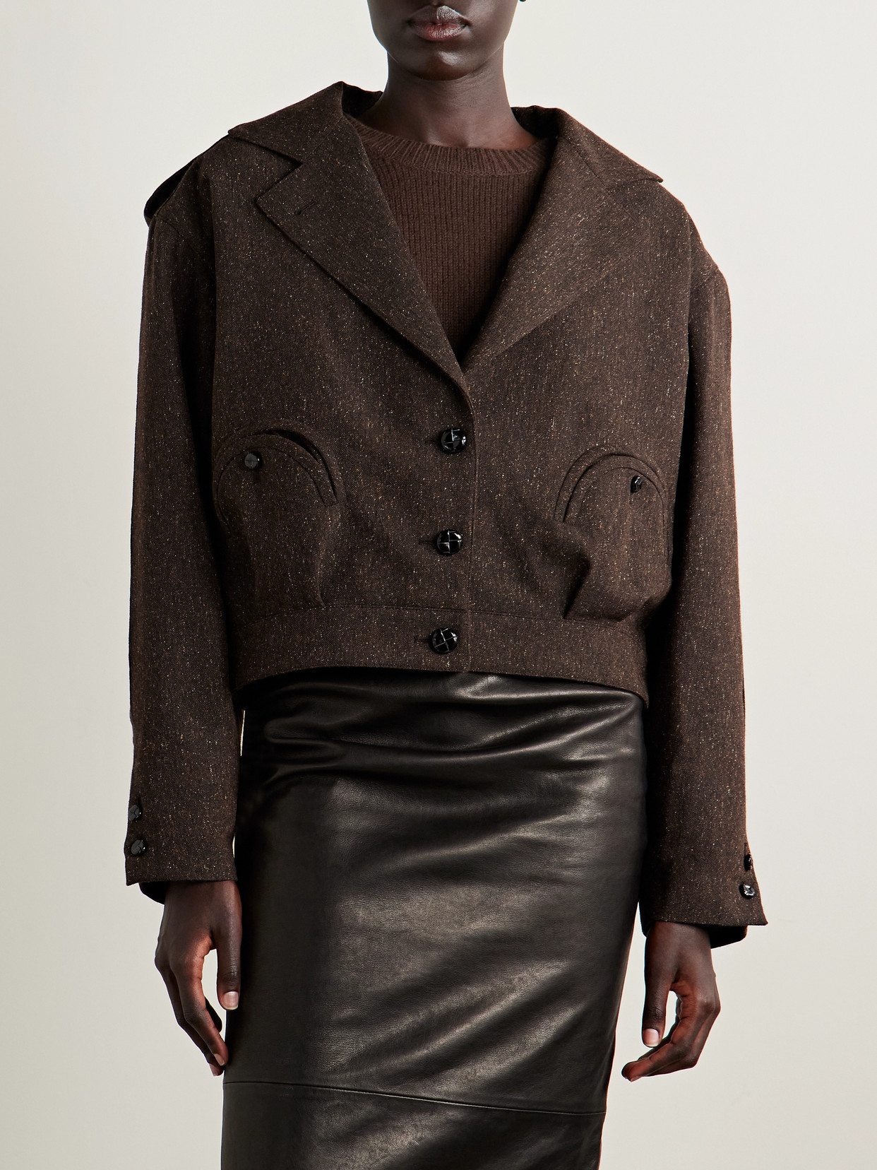 Blazé Milano Kiso Wool-blend Canvas Jacket In Brown