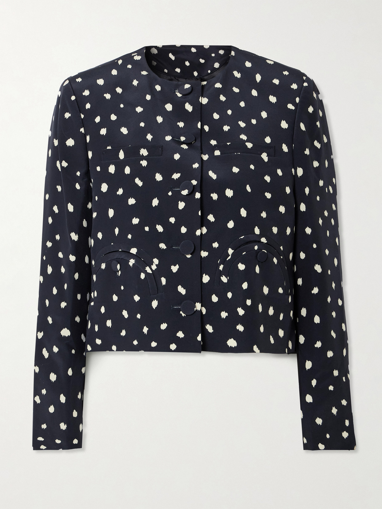 Blazé Milano Shamo Polka-dot Silk Jacket In Blue