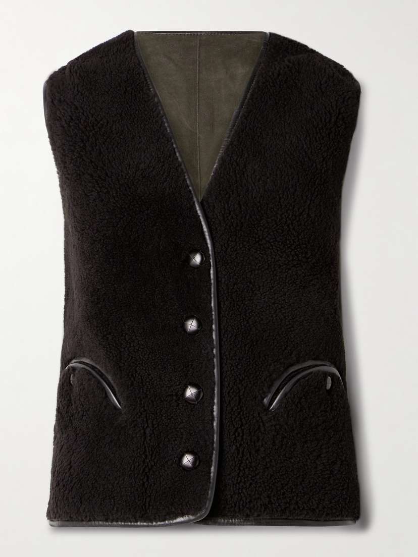Blazé Milano Tatoosh Gliss Reversible Leather-trimmed Shearling Vest