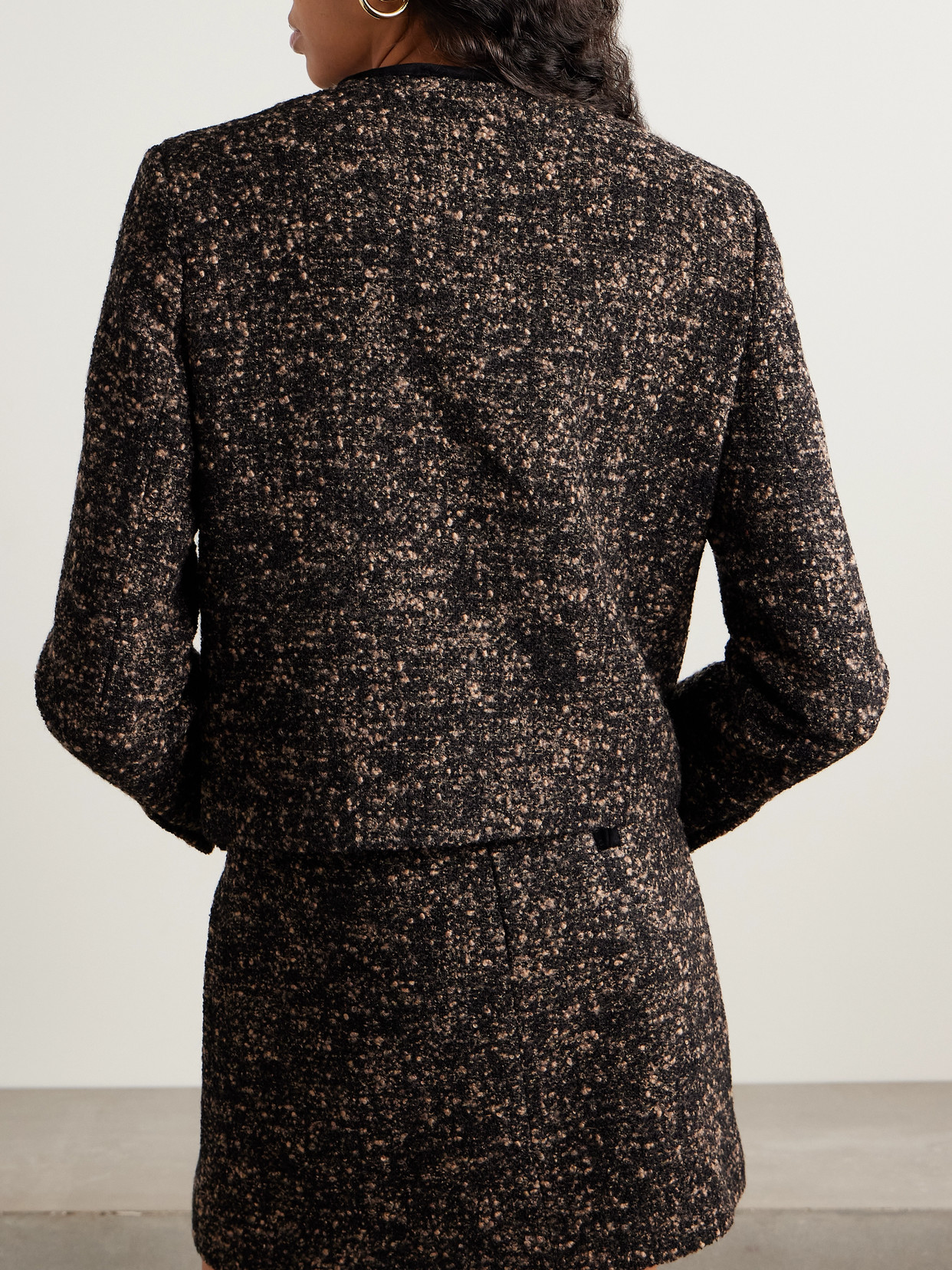 Blazé Milano Katara Embossed Trim-detail Blazer In Brown