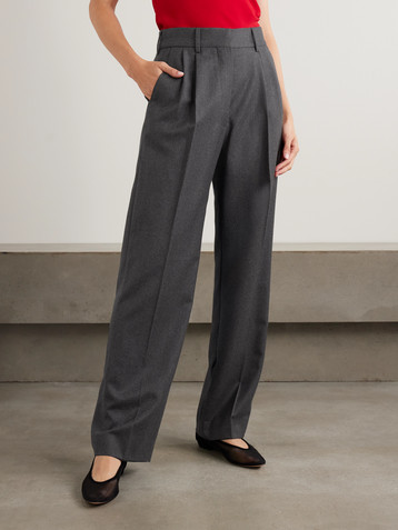 Blazé Milano Fox pleated wool-twill straight-leg pants