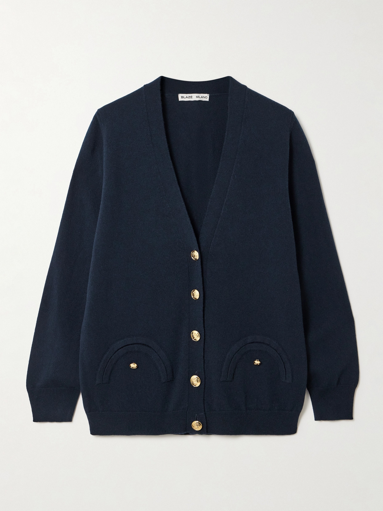 Blazé Milano Highland Wool And Cashmere-blend Cardigan In Blue